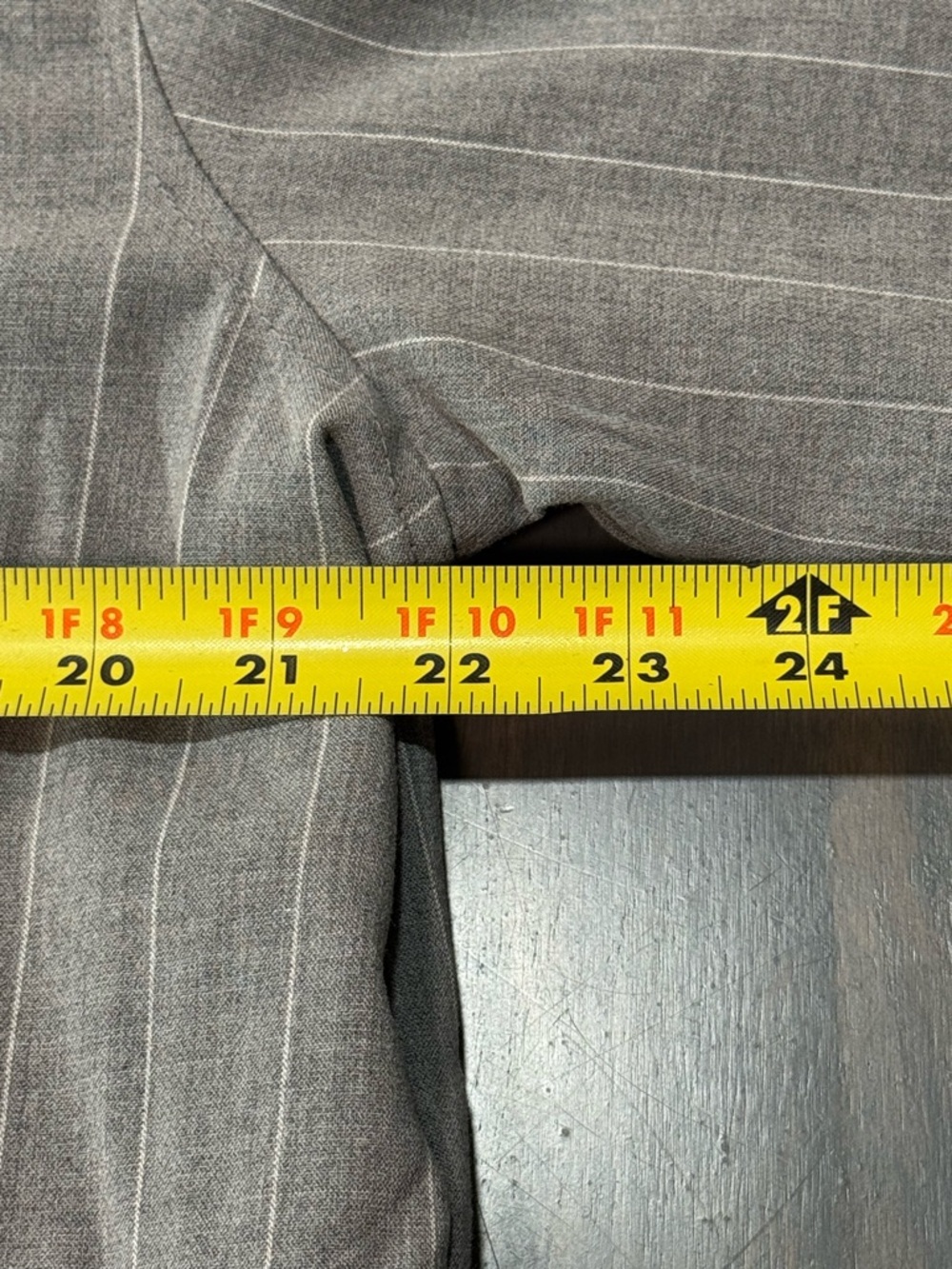 Scoop New with Tags Gray Pinstripe Pleated Skirt Size 8 & Jacket Size 12 Set - Picture 7 of 12